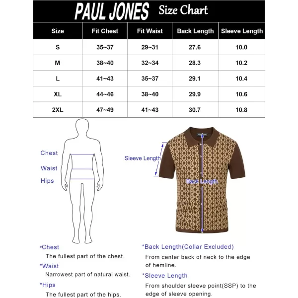 PJ PAUL JONES Men's Contrast 70s Vintage Polo Shirts Short Sleeve Knitwear