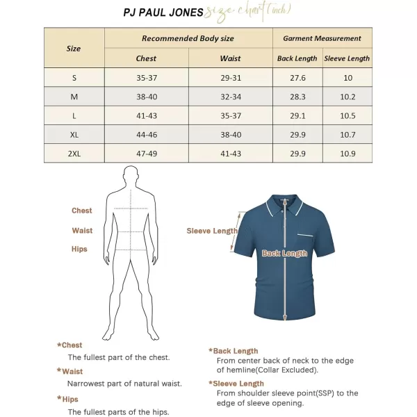 PJ PAUL JONES Men's Hollow Texture Knit Polo Shirts Breathable Contrast Shirt Lightweight Golf Shirts with Pocket