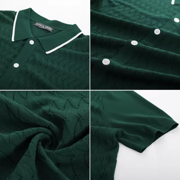 PJ PAUL JONES Men's Knit Button Down Shirts Vintage Polo Shirts Casual Beach Shirts
