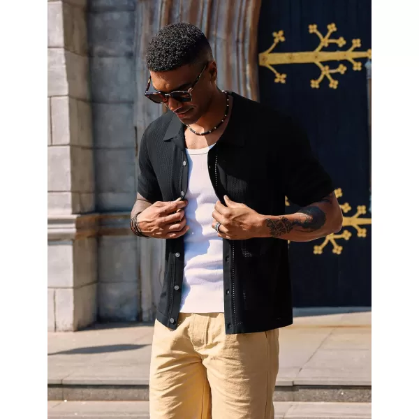 PJ PAUL JONES Mens Knit Polo Shirts Short Sleeve Vintage Button Down Shirt Casual Beah Tops