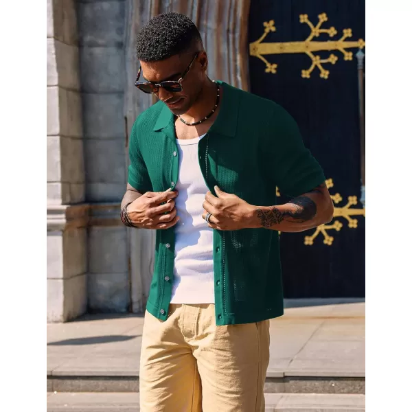 PJ PAUL JONES Mens Knit Polo Shirts Short Sleeve Vintage Button Down Shirt Casual Beah Tops