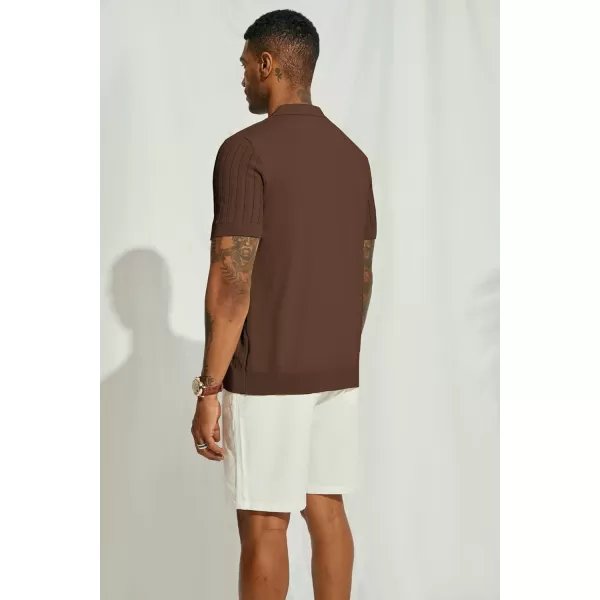PJ PAUL JONES Mens Knit Shirt Short Sleeve Summer Hollow Out Shirt Beach Button Down Shirt