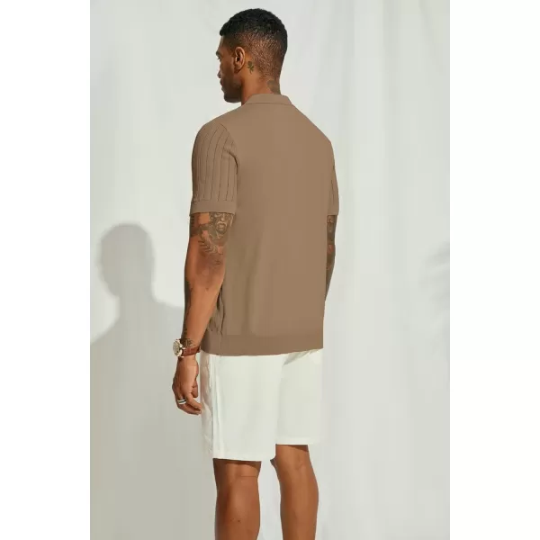 PJ PAUL JONES Mens Knit Shirt Short Sleeve Summer Hollow Out Shirt Beach Button Down Shirt
