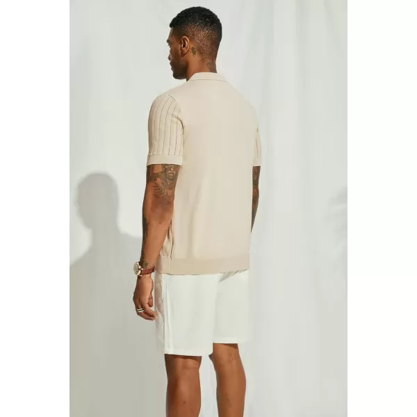 PJ PAUL JONES Mens Knit Shirt Short Sleeve Summer Hollow Out Shirt Beach Button Down Shirt