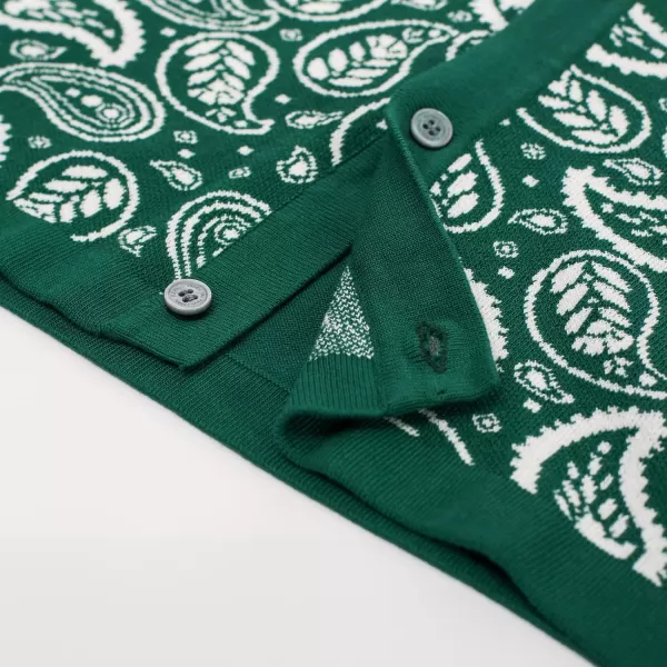 PJ PAUL JONES Mens Paisley Retro Shirts Short Sleeve Polo Shirts