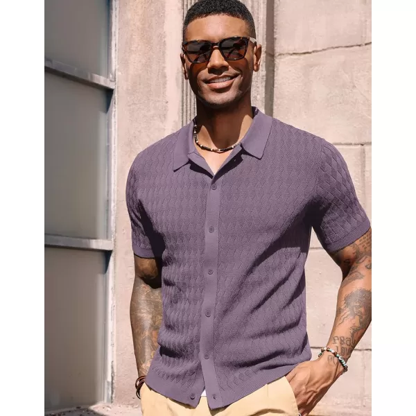 PJ PAUL JONES Mens Polo Shirt Knit Textured Short Sleeve Golf Shirt Button Down Knitwear