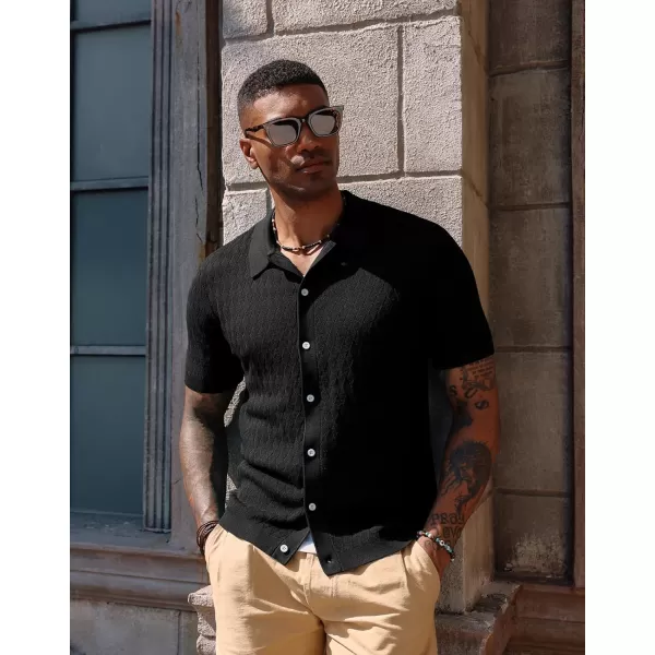 PJ PAUL JONES Mens Polo Shirt Knit Textured Short Sleeve Golf Shirt Button Down Knitwear