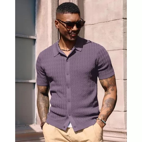 PJ PAUL JONES Mens Polo Shirt Knit Textured Short Sleeve Golf Shirt Button Down Knitwear