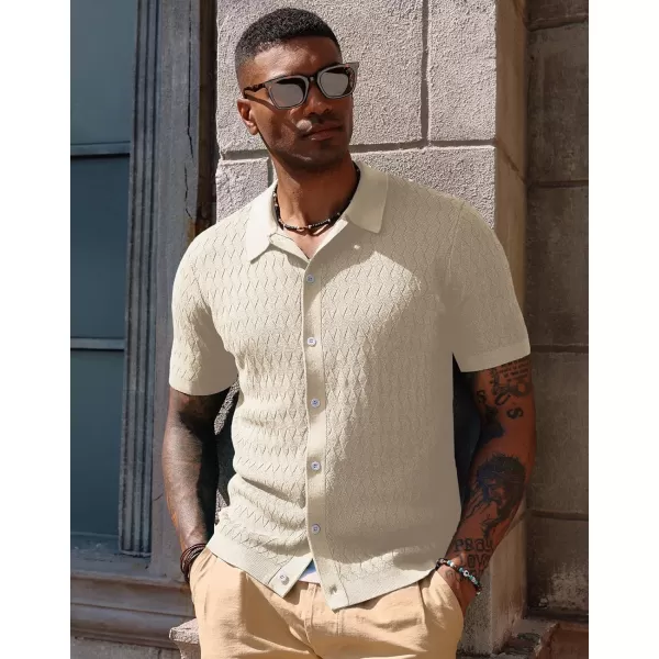 PJ PAUL JONES Mens Polo Shirt Knit Textured Short Sleeve Golf Shirt Button Down Knitwear