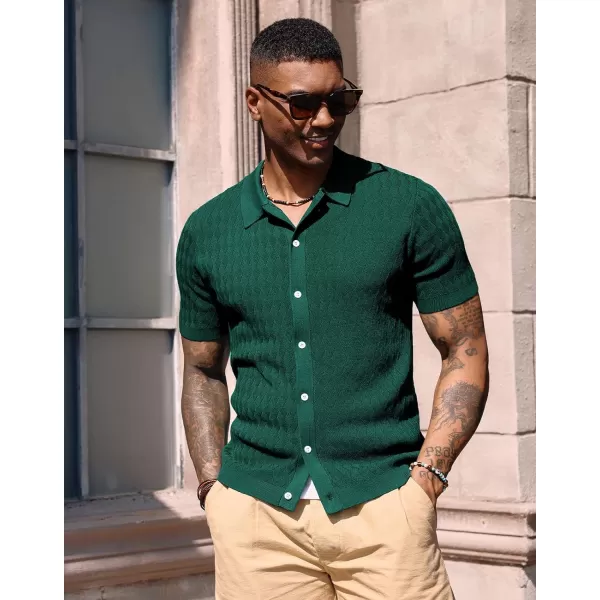 PJ PAUL JONES Mens Polo Shirt Knit Textured Short Sleeve Golf Shirt Button Down Knitwear