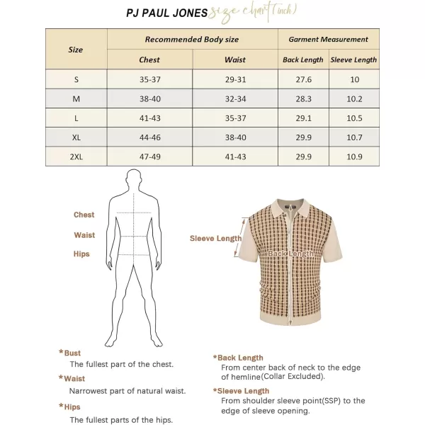 PJ PAUL JONES Mens Polo Shirt Short Sleeve Vintage 70s Knit Button Down Polo Shirts Casual Contrast Knitwear