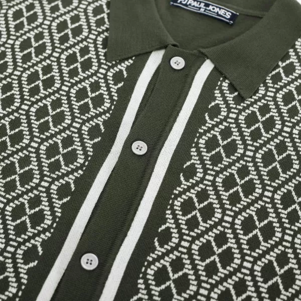 PJ PAUL JONES Men's Polo Shirts 70s Vintage Shirts Contrast Knitted Polo Shirts