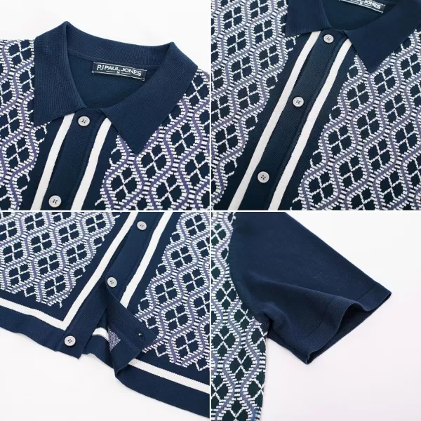 PJ PAUL JONES Men's Polo Shirts 70s Vintage Shirts Contrast Knitted Polo Shirts