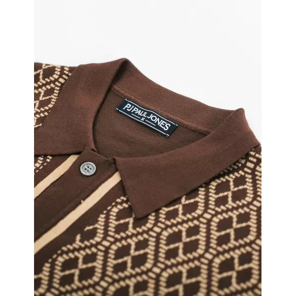 PJ PAUL JONES Men's Polo Shirts 70s Vintage Shirts Contrast Knitted Polo Shirts