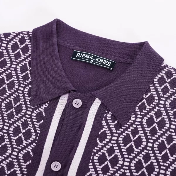 PJ PAUL JONES Men's Polo Shirts 70s Vintage Shirts Contrast Knitted Polo Shirts