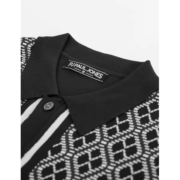 PJ PAUL JONES Men's Polo Shirts 70s Vintage Shirts Contrast Knitted Polo Shirts