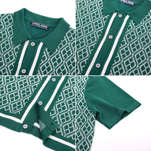 PJ PAUL JONES Men's Polo Shirts 70s Vintage Shirts Contrast Knitted Polo Shirts
