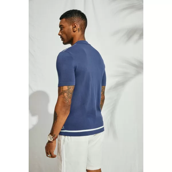 PJ PAUL JONES Men's Polo Shirts 70s Vintage Shirts Contrast Knitted Polo Shirts