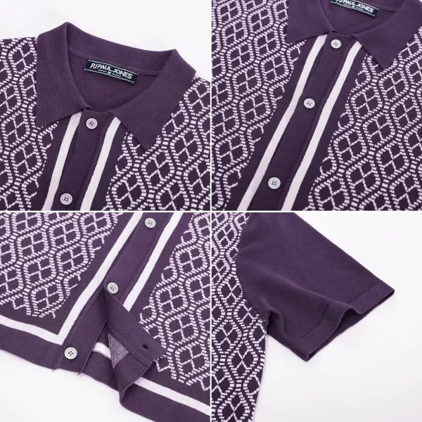 PJ PAUL JONES Men's Polo Shirts 70s Vintage Shirts Contrast Knitted Polo Shirts