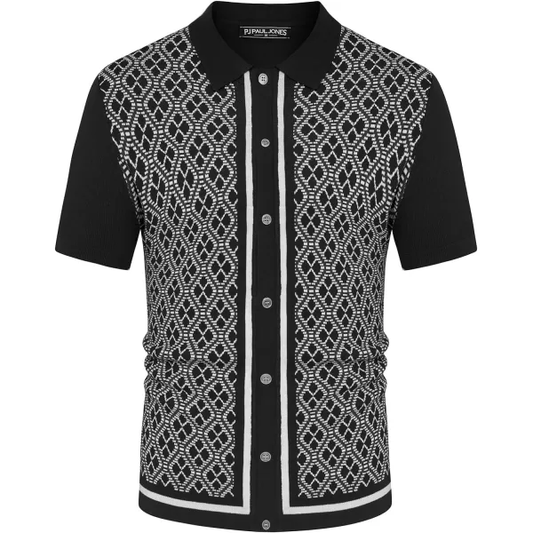PJ PAUL JONES Men's Polo Shirts 70s Vintage Shirts Contrast Knitted Polo Shirts