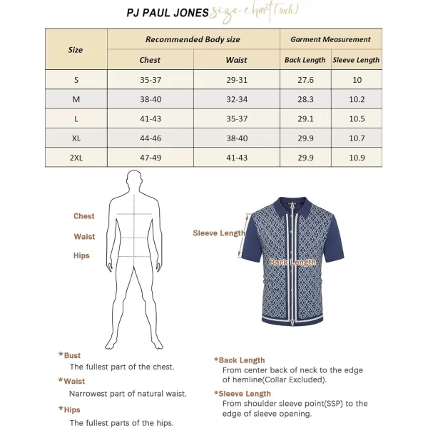PJ PAUL JONES Men's Polo Shirts 70s Vintage Shirts Contrast Knitted Polo Shirts