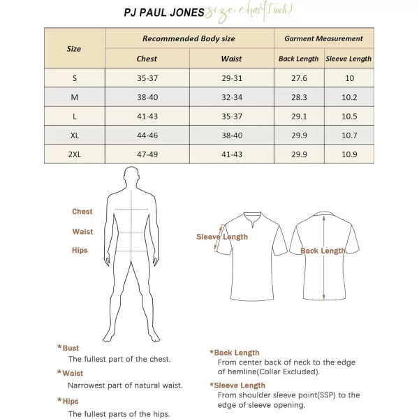 PJ PAUL JONES Mens Polo Shirts Short Sleeve Quarter Zip Textured Knit Polo T Shirts