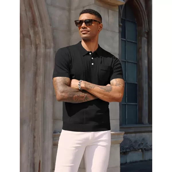 PJ PAUL JONES Mens Polo Shirts Short Sleeve Summer Knit Polo Shirt with Chest Pocket
