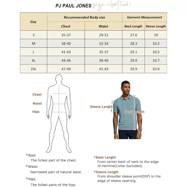 PJ PAUL JONES Mens Polo Shirts Short Sleeve Summer Knit Polo Shirt with Chest Pocket