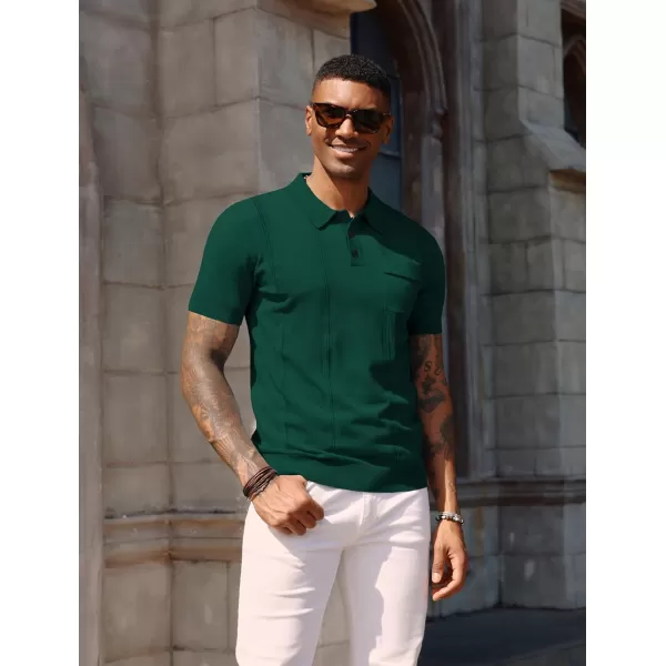 PJ PAUL JONES Mens Polo Shirts Short Sleeve Summer Knit Polo Shirt with Chest Pocket
