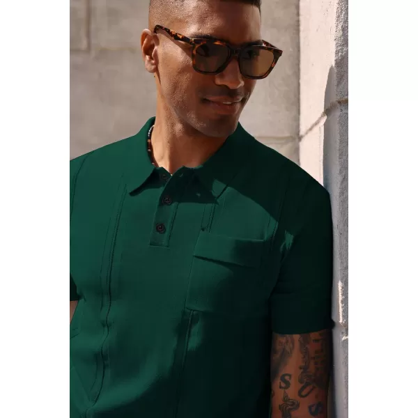 PJ PAUL JONES Mens Polo Shirts Short Sleeve Summer Knit Polo Shirt with Chest Pocket