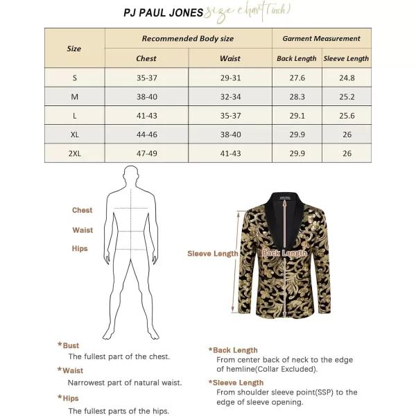 PJ PAUL JONES Mens Sequins Tuxedo Jacket Shawl Lapel Suit Jackets Elegant Velvet Blazer for Dinner, Prom, Party
