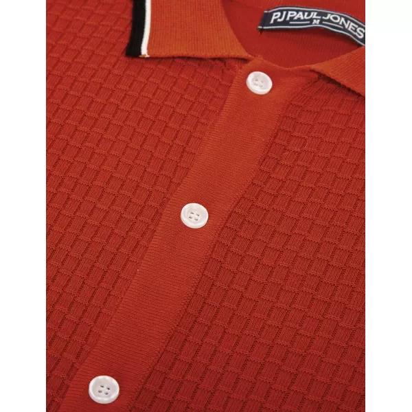 PJ PAUL JONES Mens Summer Breathable Lightweight Golf Shirts Knitting Stretchy Polo Shirts