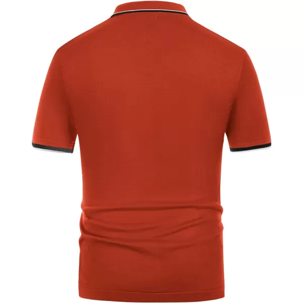 PJ PAUL JONES Mens Summer Breathable Lightweight Golf Shirts Knitting Stretchy Polo Shirts