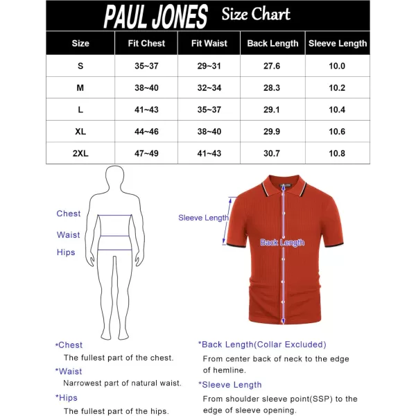 PJ PAUL JONES Mens Summer Breathable Lightweight Golf Shirts Knitting Stretchy Polo Shirts
