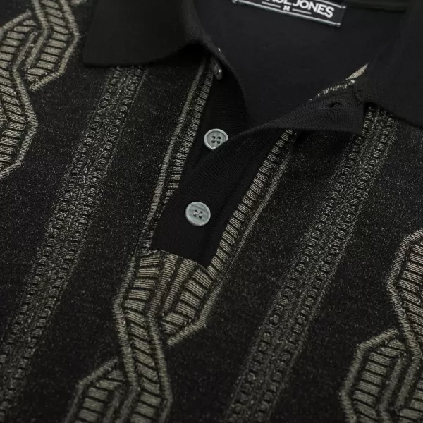 PJ PAUL JONES Mens Vintage Polo Shirts Casual Pattern Knit Golf Polo Shirts