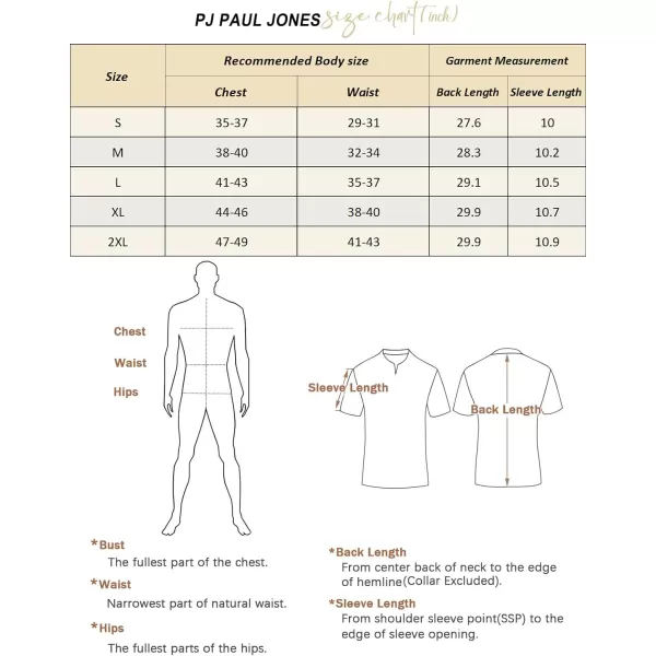 PJ PAUL JONES Mens Vintage Polo Shirts Casual Pattern Knit Golf Polo Shirts