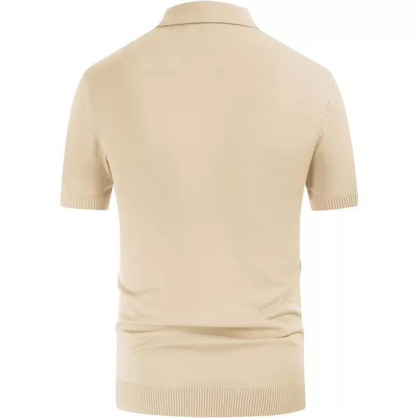 PJ PAUL JONES Mens Vintage Striped Polo Shirts Button Front Knit Polo T Shirt