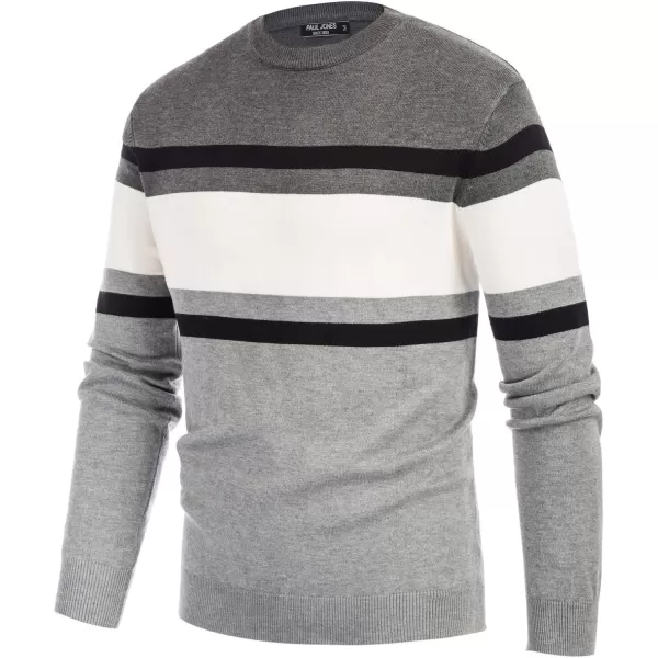 PJ Paul Jones Mens Striped Pullover Sweater Crewneck Contrast Fine Knitted Sweaters