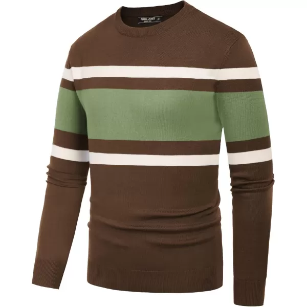 PJ Paul Jones Mens Striped Pullover Sweater Crewneck Contrast Fine Knitted Sweaters