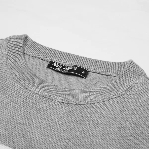 PJ Paul Jones Mens Striped Pullover Sweater Crewneck Contrast Fine Knitted Sweaters