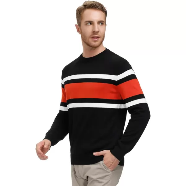 PJ Paul Jones Mens Striped Pullover Sweater Crewneck Contrast Fine Knitted Sweaters