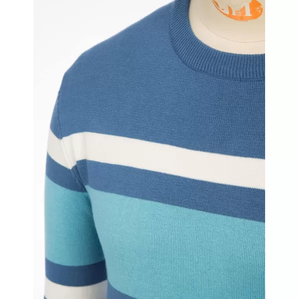 PJ Paul Jones Mens Striped Pullover Sweater Crewneck Contrast Fine Knitted Sweaters