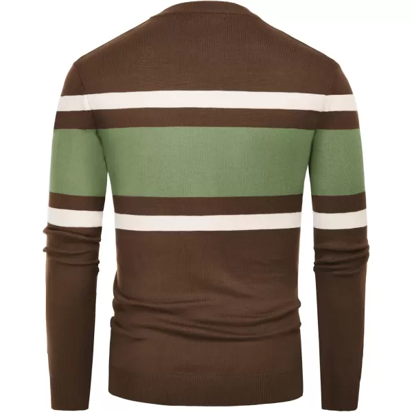 PJ Paul Jones Mens Striped Pullover Sweater Crewneck Contrast Fine Knitted Sweaters
