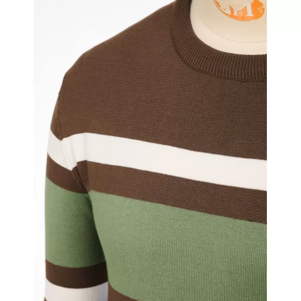 PJ Paul Jones Mens Striped Pullover Sweater Crewneck Contrast Fine Knitted Sweaters