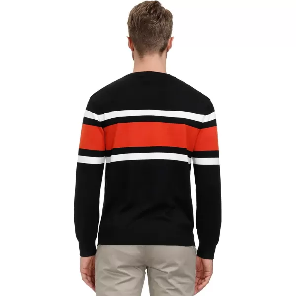 PJ Paul Jones Mens Striped Pullover Sweater Crewneck Contrast Fine Knitted Sweaters