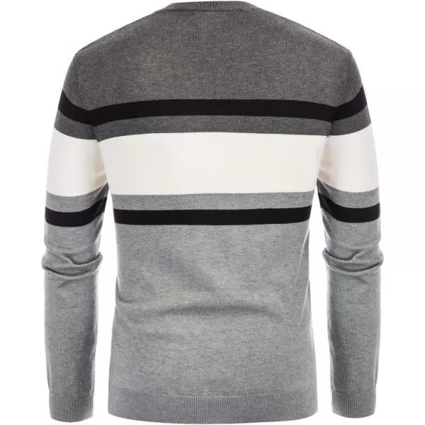 PJ Paul Jones Mens Striped Pullover Sweater Crewneck Contrast Fine Knitted Sweaters