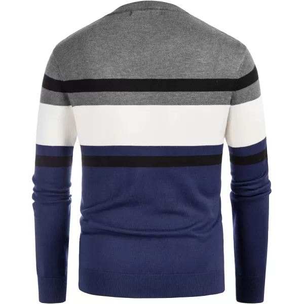 PJ Paul Jones Mens Striped Pullover Sweater Crewneck Contrast Fine Knitted Sweaters