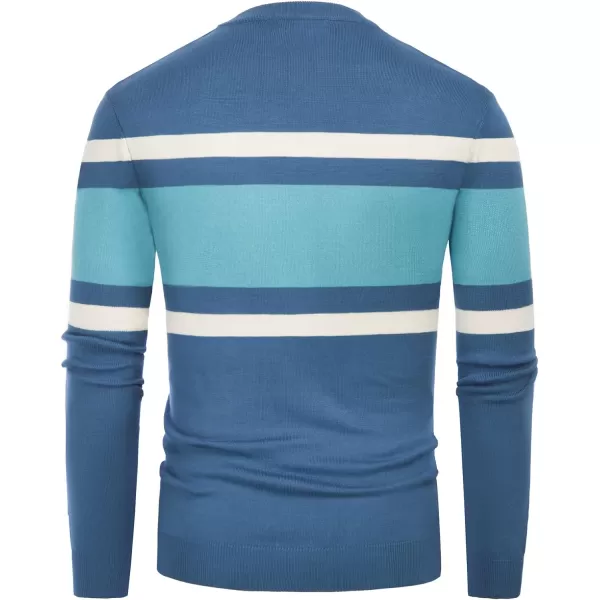PJ Paul Jones Mens Striped Pullover Sweater Crewneck Contrast Fine Knitted Sweaters