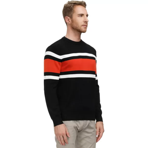 PJ Paul Jones Mens Striped Pullover Sweater Crewneck Contrast Fine Knitted Sweaters
