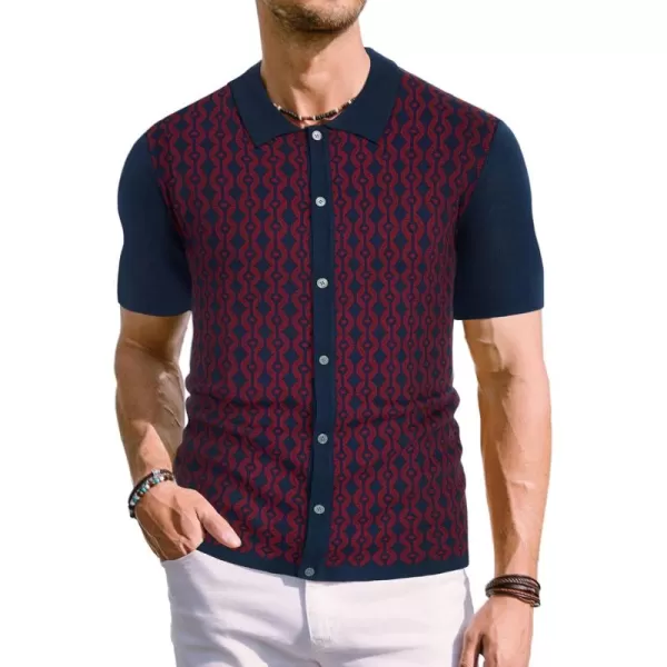 PJ PAUL JONES Men's Contrast 70s Vintage Polo Shirts Short Sleeve Knitwear